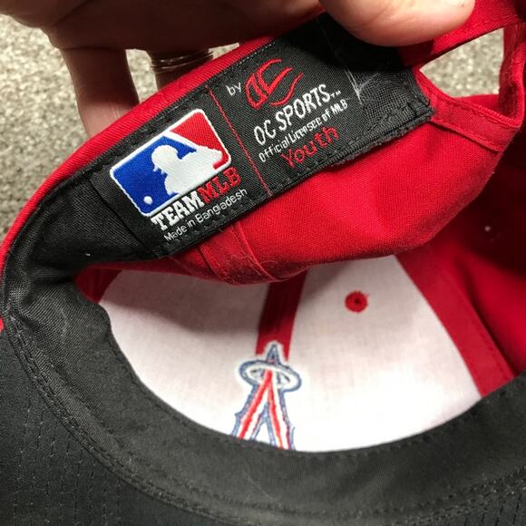 OC Sports MLB Los Angeles Angels LA Red Strapback - Picture 6 of 6